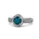 1 - Maura Signature London Blue Topaz and Diamond Floral Halo Engagement Ring 