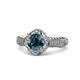 1 - Maura Signature Blue and White Diamond Floral Halo Engagement Ring 