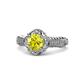 1 - Maura Signature Yellow and White Diamond Floral Halo Engagement Ring 