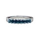 1 - Evia 3.00 mm Princess Cut Blue Diamond 7 Stone Wedding Band 
