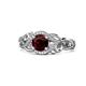 1 - Fineena Signature Red Garnet and Diamond Engagement Ring 