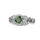 1 - Fineena Signature Diamond and Lab Created Alexandrite Engagement Ring 