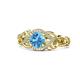 1 - Fineena Signature Blue Topaz and Diamond Engagement Ring 