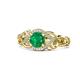 1 - Fineena Signature Emerald and Diamond Engagement Ring 