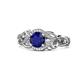 1 - Fineena Signature Blue Sapphire and Diamond Engagement Ring 