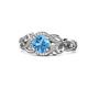 1 - Fineena Signature Blue Topaz and Diamond Engagement Ring 
