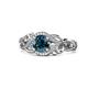 1 - Fineena Signature Blue and White Diamond Engagement Ring 
