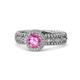 1 - Cera Signature Pink Sapphire and Diamond Halo Engagement Ring 