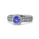 1 - Cera Signature Tanzanite and Diamond Halo Engagement Ring 