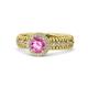 1 - Cera Signature Pink Sapphire and Diamond Halo Engagement Ring 
