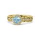 1 - Cera Signature Aquamarine and Diamond Halo Engagement Ring 