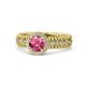 1 - Cera Signature Pink Tourmaline and Diamond Halo Engagement Ring 