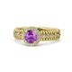 1 - Cera Signature Amethyst and Diamond Halo Engagement Ring 