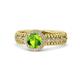 1 - Cera Signature Peridot and Diamond Halo Engagement Ring 
