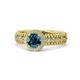 1 - Cera Signature Blue and White Diamond Halo Engagement Ring 