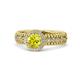 1 - Cera Signature Yellow and White Diamond Halo Engagement Ring 