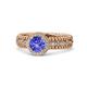 1 - Cera Signature Tanzanite and Diamond Halo Engagement Ring 