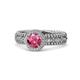 1 - Cera Signature Pink Tourmaline and Diamond Halo Engagement Ring 