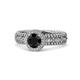 1 - Cera Signature Black and White Diamond Halo Engagement Ring 