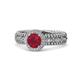 1 - Cera Signature Ruby and Diamond Halo Engagement Ring 
