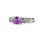 1 - Carina Signature Amethyst and Diamond Engagement Ring 