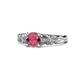 1 - Carina Signature Rhodolite Garnet and Diamond Engagement Ring 