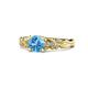 1 - Carina Signature Blue Topaz and Diamond Engagement Ring 