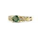 1 - Carina Signature Diamond and Lab Created Alexandrite Engagement Ring 