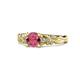 1 - Carina Signature Rhodolite Garnet and Diamond Engagement Ring 