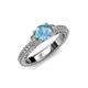 3 - Anora Signature Blue Topaz and Diamond Engagement Ring 