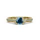 3 - Anora Signature London Blue Topaz and Diamond Engagement Ring 