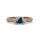 3 - Anora Signature London Blue Topaz and Diamond Engagement Ring 