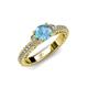 2 - Anora Signature Blue Topaz and Diamond Engagement Ring 