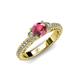 2 - Anora Signature Rhodolite Garnet and Diamond Engagement Ring 