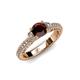 3 - Anora Signature Red Garnet and Diamond Engagement Ring 