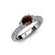 2 - Anora Signature Red Garnet and Diamond Engagement Ring 