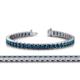 1 - Abril 3.80 mm Round Blue Diamond Eternity Tennis Bracelet 