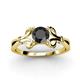 3 - Trissie Black Diamond Floral Solitaire Engagement Ring 