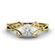 1 - Trissie White Sapphire Floral Solitaire Engagement Ring 
