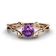 1 - Trissie Amethyst Floral Solitaire Engagement Ring 