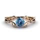 1 - Trissie Blue Topaz Floral Solitaire Engagement Ring 