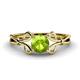 1 - Trissie Peridot Floral Solitaire Engagement Ring 