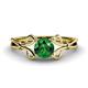 1 - Trissie Emerald Floral Solitaire Engagement Ring 