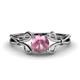 1 - Trissie Pink Tourmaline Floral Solitaire Engagement Ring 
