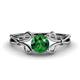 1 - Trissie Emerald Floral Solitaire Engagement Ring 