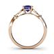 5 - Trissie Blue Sapphire Floral Solitaire Engagement Ring 
