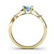 5 - Trissie Blue Topaz Floral Solitaire Engagement Ring 