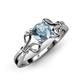 4 - Trissie Aquamarine Floral Solitaire Engagement Ring 