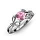 4 - Trissie Pink Tourmaline Floral Solitaire Engagement Ring 