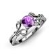 4 - Trissie Amethyst Floral Solitaire Engagement Ring 